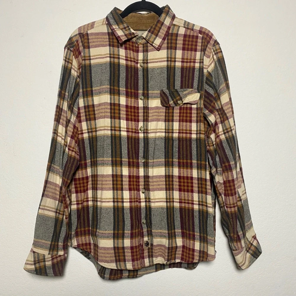 Legendary Whitetails Brown Camp Flannel Mens‎ Large Long Sleeve Button Up Grunge
